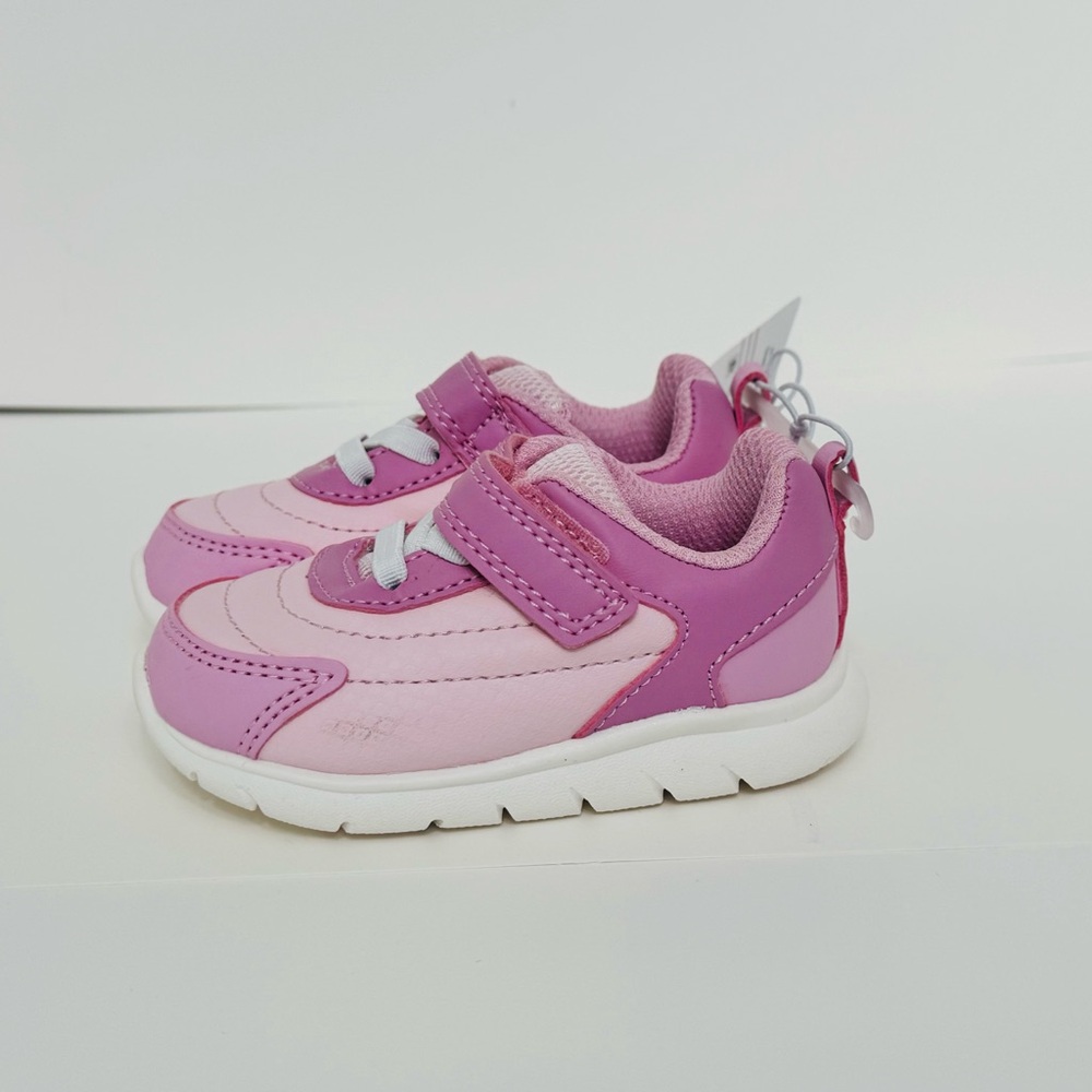 Kids Girls Pink Lightweight Hook-and-Loop Children's Place size 4 Sneakers Shoes